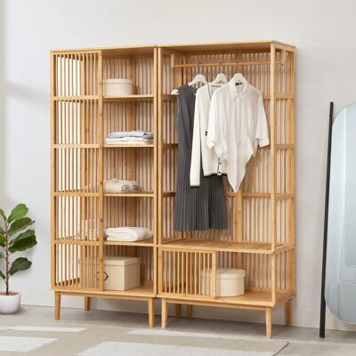 en.casa Vemb Perchero y Estantería de Bambú - Muebles en.casa Vemb Perchero y Estantería de Bambú - Muebles