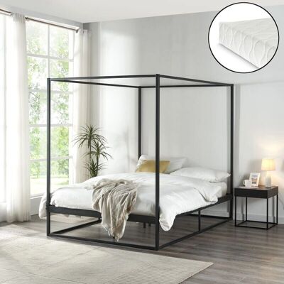 en.casa Kristianstad Himmelbett - Schwarz en.casa Kristianstad Himmelbett - Schwarz