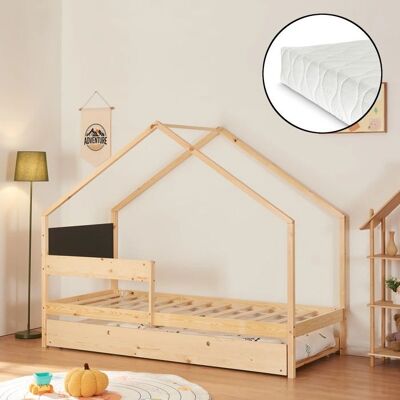 en.casa Cama nido SODANKYLÄ con cama adicional y colchones en.casa Cama nido SODANKYLÄ con cama adicional y colchones