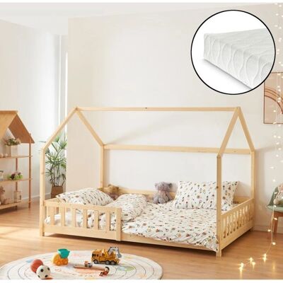 en.casa Hesel Cama infantil - Forma de casa, Rejilla protectora, Estilo Montessori en.casa Hesel Cama infantil - Forma de casa, Rejilla protectora, Estilo Montessori