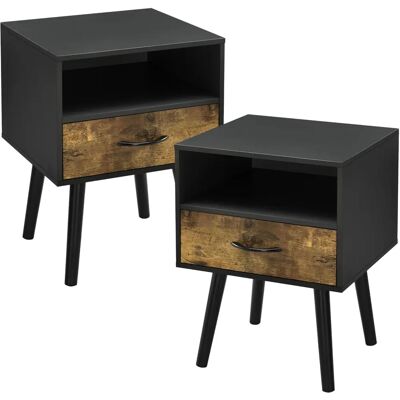 en.casa Gävle Tables d'appoint - Bois foncé/Noir - 2 pièces - Publicité en.casa Gävle Tables d'appoint - Bois foncé/Noir - 2 pièces - Publicité