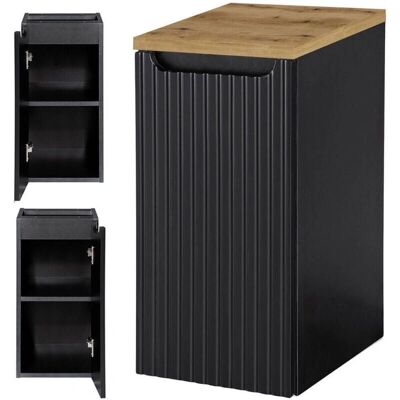en.casa Newport Badezimmer Unterschrank 30x60x40 cm - Schwarz/Eichenoptik en.casa Newport Badezimmer Unterschrank 30x60x40 cm - Schwarz/Eichenoptik