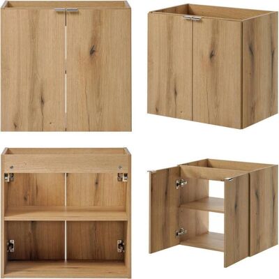 en.casa Newport Wand-Badezimmerschrank - 2 Türen & 2 Schubladen - MDF - Eiche en.casa Newport Wand-Badezimmerschrank - 2 Türen & 2 Schubladen - MDF - Eiche
