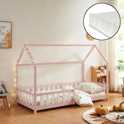 Casa Kinderbett mit Schutzgitter - Hausform - Leicht aufzubauen - Bis zu 120kg Casa Kinderbett mit Schutzgitter - Hausform - Leicht aufzubauen - Bis zu 120kg