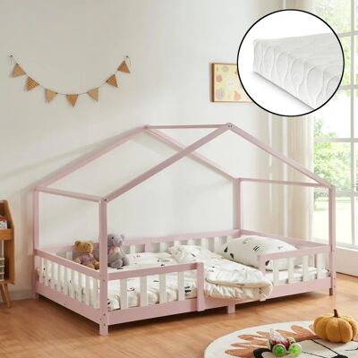 En.Casa Lit pour enfants Treviolo 140x200 cm Rose - Lit enfant - Publicité En.Casa Lit pour enfants Treviolo 140x200 cm Rose - Lit enfant - Publicité
