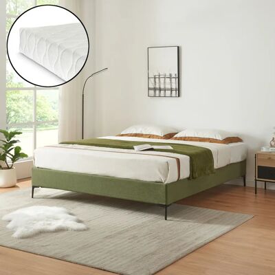 en.casa Cama doble Lilla - Verde - Cama en.casa Cama doble Lilla - Verde - Cama