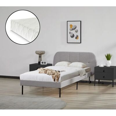 en.casa Cama tapizada Porvoo 90x200cm Gris en.casa Cama tapizada Porvoo 90x200cm Gris