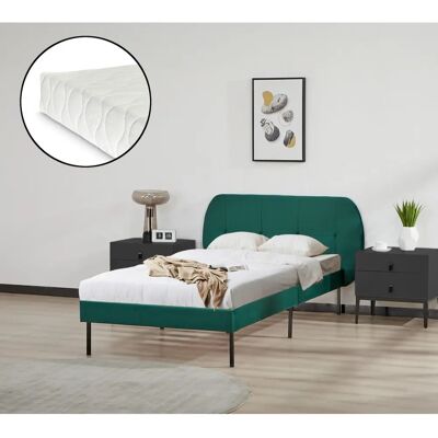 En.Casa Cama tapizada Porvoo Verde Oscuro - Cama En.Casa Cama tapizada Porvoo Verde Oscuro - Cama