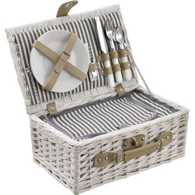 Panier pique-nique Casa.pro avec glacière, assiettes, couverts - 38x25x16cm - pour 2 personnes - Publicité Panier pique-nique Casa.pro avec glacière, assiettes, couverts - 38x25x16cm - pour 2 personnes - Publicité