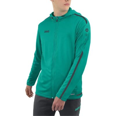 Chaqueta con Capucha JAKO Striker 2.0 - Turquesa y Gris Antracita - 9/10 Años Chaqueta con Capucha JAKO Striker 2.0 - Turquesa y Gris Antracita - 9/10 Años