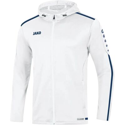 JAKO Kinder Hoodie Jas - Wit Blauw Strepen - Kids Hoodie Jas JAKO Kinder Hoodie Jas - Wit Blauw Strepen - Kids Hoodie Jas