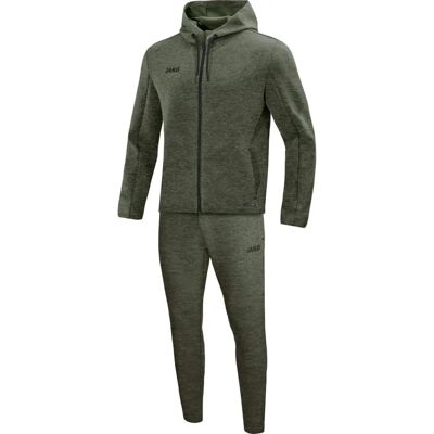 Jako Trainingsanzug Khaki - Premium Basics - Kapuze, Reißverschlusstaschen Jako Trainingsanzug Khaki - Premium Basics - Kapuze, Reißverschlusstaschen