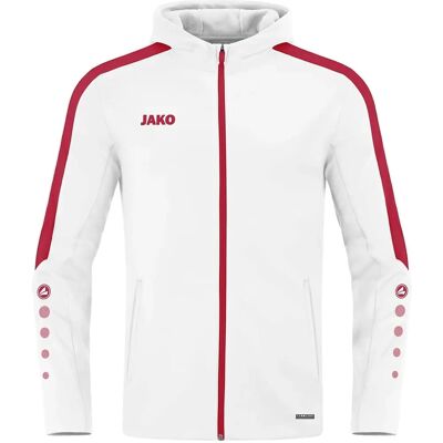 JAKO Power Kinder Kapuzensweat Kapuzenjacke - unisex - wit/rood - 164 JAKO Power Kinder Kapuzensweat Kapuzenjacke - unisex - wit/rood - 164