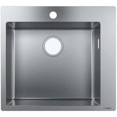 Chiuvetă de Bucătărie din Oțel Inoxidabil Hansgrohe S711-F450 - Un Singur Bază, Orificiu pentru Robinet Pre-perforat, Supapă de Suprafață Laterală Chiuvetă de Bucătărie din Oțel Inoxidabil Hansgrohe S711-F450 - Un Singur Bază, Orificiu pentru Robinet Pre-perforat, Supapă de Suprafață Laterală