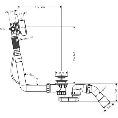 Hansgrohe Exafill S - Set completo per vasca Hansgrohe Exafill S - Set completo per vasca