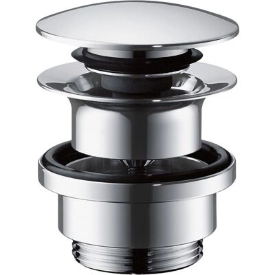 Valvola di scarico Hansgrohe - Ottone, Cromato, Operazione a pulsante, Con troppo pieno Valvola di scarico Hansgrohe - Ottone, Cromato, Operazione a pulsante, Con troppo pieno