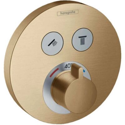 Hansgrohe Thermostat-Duscharmatur - Gebürstetes Bronze - 2 Ausgänge - Wandmontage Hansgrohe Thermostat-Duscharmatur - Gebürstetes Bronze - 2 Ausgänge - Wandmontage