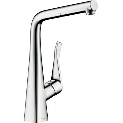 Hansgrohe Metris M71 Küchenarmatur - Eco, 320, Chrom, Ausziehauslauf, 1 Strahlart Hansgrohe Metris M71 Küchenarmatur - Eco, 320, Chrom, Ausziehauslauf, 1 Strahlart