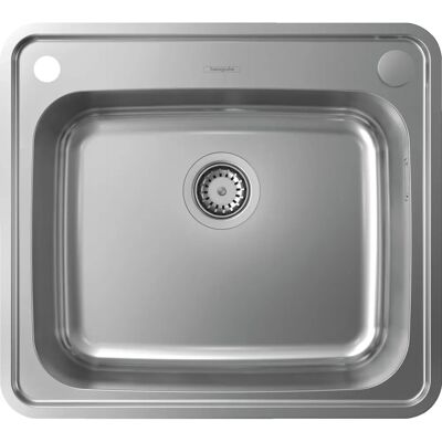 Hansgrohe S41 S412-F500 Edelstahlspüle - 500mm, Automatischer Ablauf Hansgrohe S41 S412-F500 Edelstahlspüle - 500mm, Automatischer Ablauf