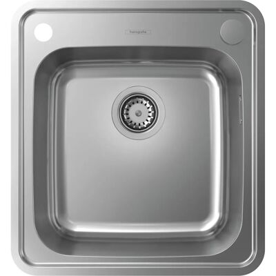 Hansgrohe Einbauspüle - Automatische Ablaufgarnitur - Edelstahl 470x510mm Hansgrohe Einbauspüle - Automatische Ablaufgarnitur - Edelstahl 470x510mm