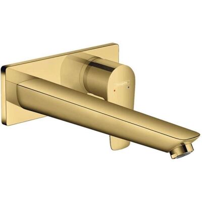 Mezclador monomando de lavabo Talis E de Hansgrohe - Montaje en pared - Oro pulido Mezclador monomando de lavabo Talis E de Hansgrohe - Montaje en pared - Oro pulido