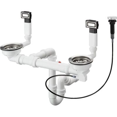 Hansgrohe Sistema di scarico doppio in acciaio inox - Automatico Hansgrohe Sistema di scarico doppio in acciaio inox - Automatico