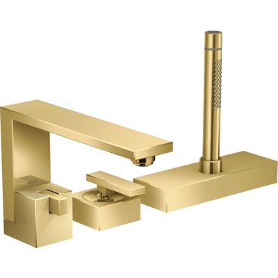 Mitigeur de baignoire Axor Edge 3 trous - Or poli, avec douchette à main - Publicité Mitigeur de baignoire Axor Edge 3 trous - Or poli, avec douchette à main - Publicité