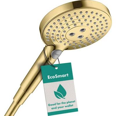 Hansgrohe Gold Handbrause - EcoSmart 3-Mode RainAir Rain Whirl - 125mm Hansgrohe Gold Handbrause - EcoSmart 3-Mode RainAir Rain Whirl - 125mm