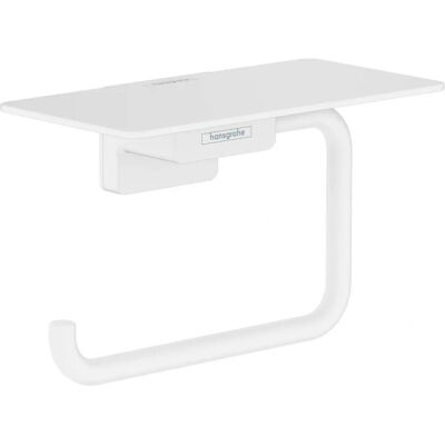 Suport hârtie igienică Hansgrohe AddStoris - Montaj pe perete, alb mat, cu raft Suport hârtie igienică Hansgrohe AddStoris - Montaj pe perete, alb mat, cu raft