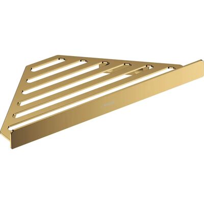 Hansgrohe AddStoris Gold Corner Shelf - Soap Basket - Bathroom Storage Hansgrohe AddStoris Gold Corner Shelf - Soap Basket - Bathroom Storage