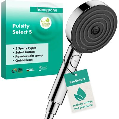 Hansgrohe Pulsify Select S Hovedbruser - 3 Stråltyper - Vandsparer Hansgrohe Pulsify Select S Hovedbruser - 3 Stråltyper - Vandsparer