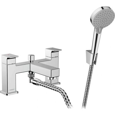 Hansgrohe Vernis Shape Badmengkraan met 2 gaten - Chroom Hansgrohe Vernis Shape Badmengkraan met 2 gaten - Chroom