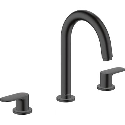 Hansgrohe Vernis Blend Armatura umywalkowa - Dwa uchwyty, Czarny, 3 otwory, Łatwa instalacja Hansgrohe Vernis Blend Armatura umywalkowa - Dwa uchwyty, Czarny, 3 otwory, Łatwa instalacja