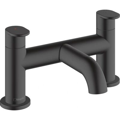 Hansgrohe Vernis Blend Bathroom Bath Mixer Tap - Twin Lever Modern Curved Black Hansgrohe Vernis Blend Bathroom Bath Mixer Tap - Twin Lever Modern Curved Black