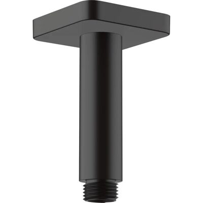 Hansgrohe Vernis Shape Ceiling Connection Pipe - Modern Matte Black, Square Rosette, Easy Install Hansgrohe Vernis Shape Ceiling Connection Pipe - Modern Matte Black, Square Rosette, Easy Install