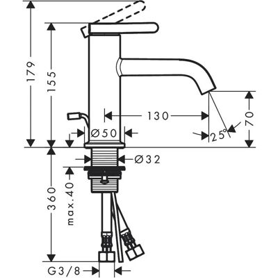 Hansgrohe Axor One Grifo de lavabo cromo con proyección de 130 mm y sistema cerámico - Mezclador para lavabo Hansgrohe Axor One Grifo de lavabo cromo con proyección de 130 mm y sistema cerámico - Mezclador para lavabo