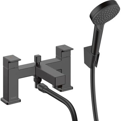 Hansgrohe Vernis Shape Bathtub Faucet - Matte Black with Shower Set Hansgrohe Vernis Shape Bathtub Faucet - Matte Black with Shower Set