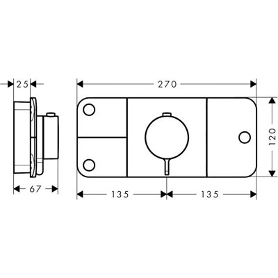 Hansgrohe Axor One Termostatmodul - 3 Forbrugere, Mat Sort Hansgrohe Axor One Termostatmodul - 3 Forbrugere, Mat Sort