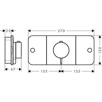 Hansgrohe Axor One Termostatmodul - 2 Udløb Hansgrohe Axor One Termostatmodul - 2 Udløb