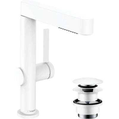 Hansgrohe Finoris Witte Kraan met Uittrekbare Spray - Badkamer Wastafel Kraan Hansgrohe Finoris Witte Kraan met Uittrekbare Spray - Badkamer Wastafel Kraan