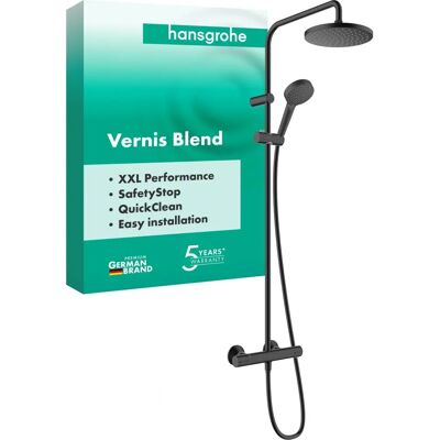 Sistem de duș Hansgrohe Vernis Blend - Termostat, 1 Mod, Negru Mat Sistem de duș Hansgrohe Vernis Blend - Termostat, 1 Mod, Negru Mat