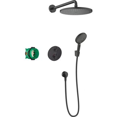 Set de Duș Hansgrohe Croma S 280 Negru Mat - Termostatic și Duș Manual Ajustabil Set de Duș Hansgrohe Croma S 280 Negru Mat - Termostatic și Duș Manual Ajustabil