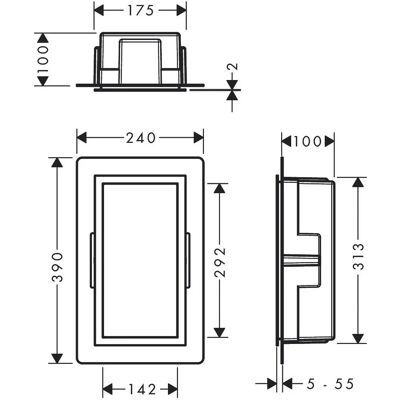 Hansgrohe XtraStoris Wandniche - RVS, Brushed Bronze, 300x150x100mm Hansgrohe XtraStoris Wandniche - RVS, Brushed Bronze, 300x150x100mm