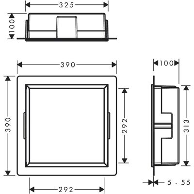 Hansgrohe XtraStoris Muurnis - RVS, Mat Wit - Muurnis Hansgrohe XtraStoris Muurnis - RVS, Mat Wit - Muurnis