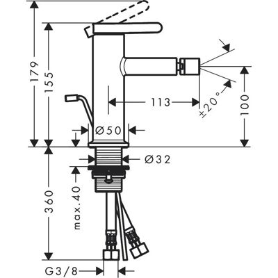 Hansgrohe AXOR One Amestecador de Bidet - Cromat negru satinat Hansgrohe AXOR One Amestecador de Bidet - Cromat negru satinat