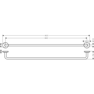 HANSGROHE AXOR Universal runder Handtuchhalter 800mm gebürstetes Messing HANSGROHE AXOR Universal runder Handtuchhalter 800mm gebürstetes Messing