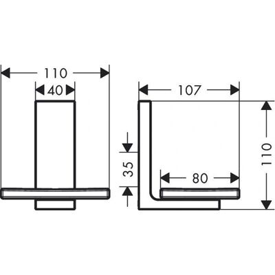 Hansgrohe AXOR Universal Rechteckige Seifenschale - Seifenschale Hansgrohe AXOR Universal Rechteckige Seifenschale - Seifenschale