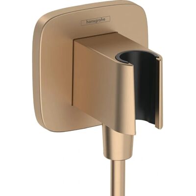 Conector de perete din bronz periat de Hansgrohe cu suport pentru duș Conector de perete din bronz periat de Hansgrohe cu suport pentru duș