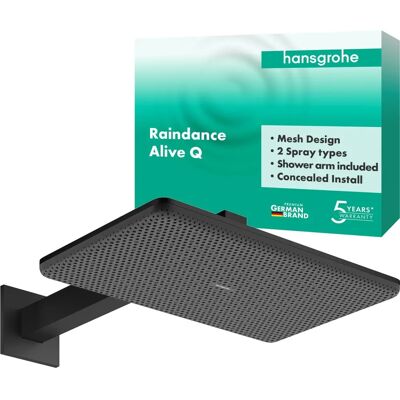 Pomme de douche Hansgrohe Raindance Alive Q - Corps entier, noir mat - Publicité Pomme de douche Hansgrohe Raindance Alive Q - Corps entier, noir mat - Publicité