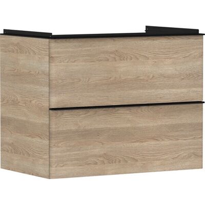 Hansgrohe Xelu Q Dulap pentru chiuvetă - Nuc natural / Mânere negre mate - 780x605mm Hansgrohe Xelu Q Dulap pentru chiuvetă - Nuc natural / Mânere negre mate - 780x605mm